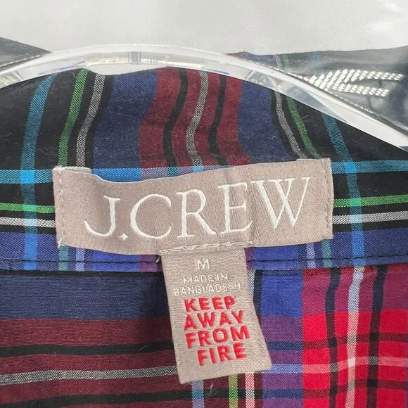 J Crew Pajamas Womens M Plaid Black Stewart Tartan Set Cozy Classic