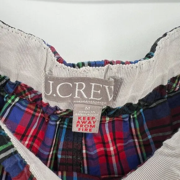 J Crew Pajamas Womens M Plaid Black Stewart Tartan Set Cozy Classic