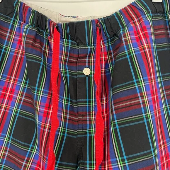 J Crew Pajamas Womens M Plaid Black Stewart Tartan Set Cozy Classic