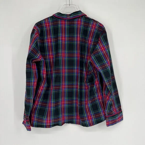 J Crew Pajamas Womens M Plaid Black Stewart Tartan Set Cozy Classic