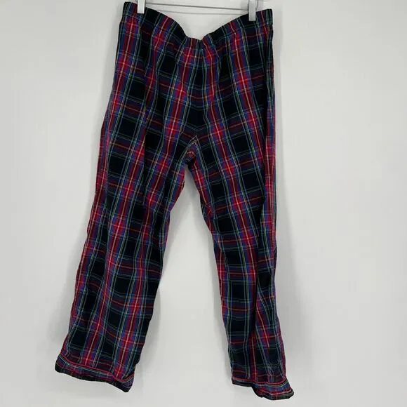 J Crew Pajamas Womens M Plaid Black Stewart Tartan Set Cozy Classic