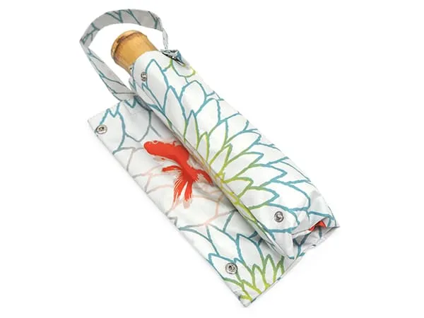 Japanese Folding Parasol for both rain and shine - Goldfish pattern