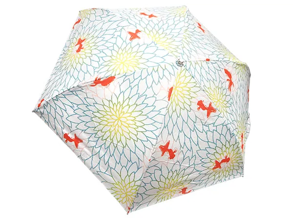 Japanese Folding Parasol for both rain and shine - Goldfish pattern