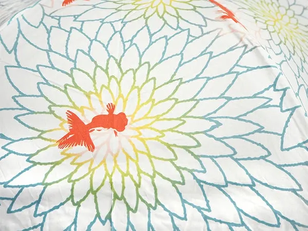 Japanese Folding Parasol for both rain and shine - Goldfish pattern
