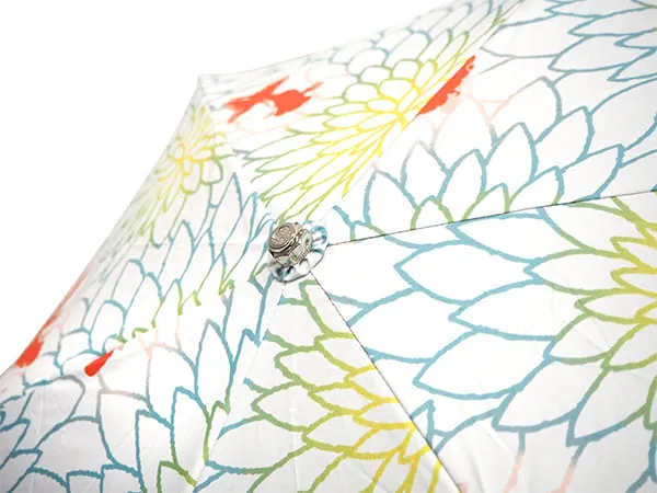 Japanese Folding Parasol for both rain and shine - Goldfish pattern