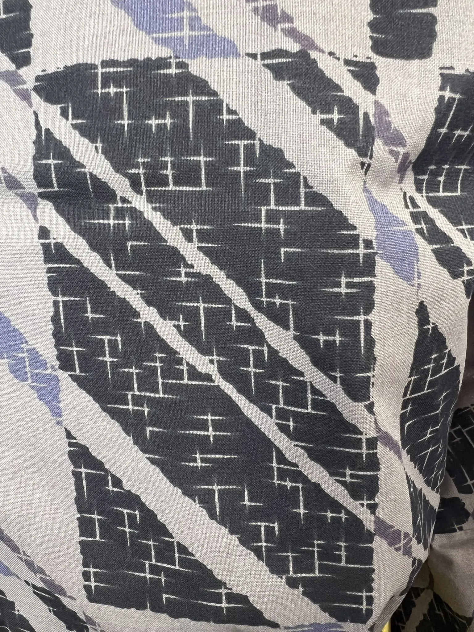 Japanese Traditional Men's YUKATA Full 3pc Set / Size: M-L, Yukata, Obi, Himo String - Gray Striped Yukata Set with Mustard Yellow Obi