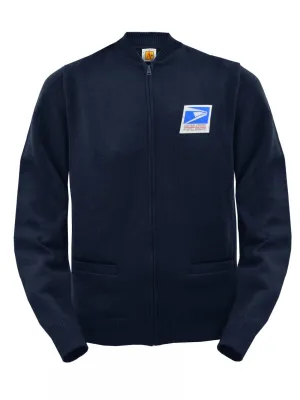 Jersey Knit Mail Carrier Crew Neck Cardigan Sweater Regular and Long Body