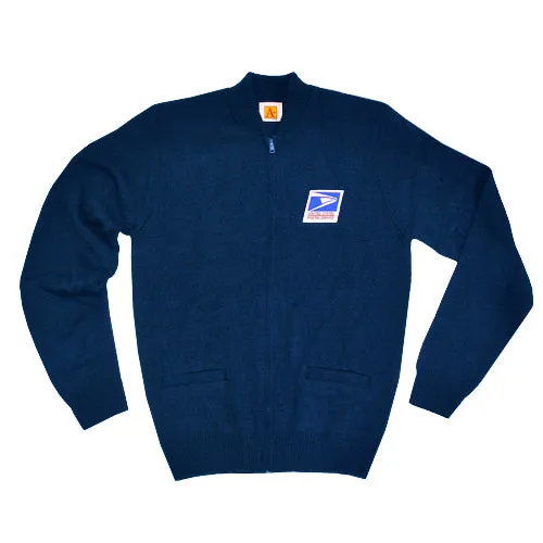 Jersey Knit Mail Carrier Crew Neck Cardigan Sweater Regular and Long Body