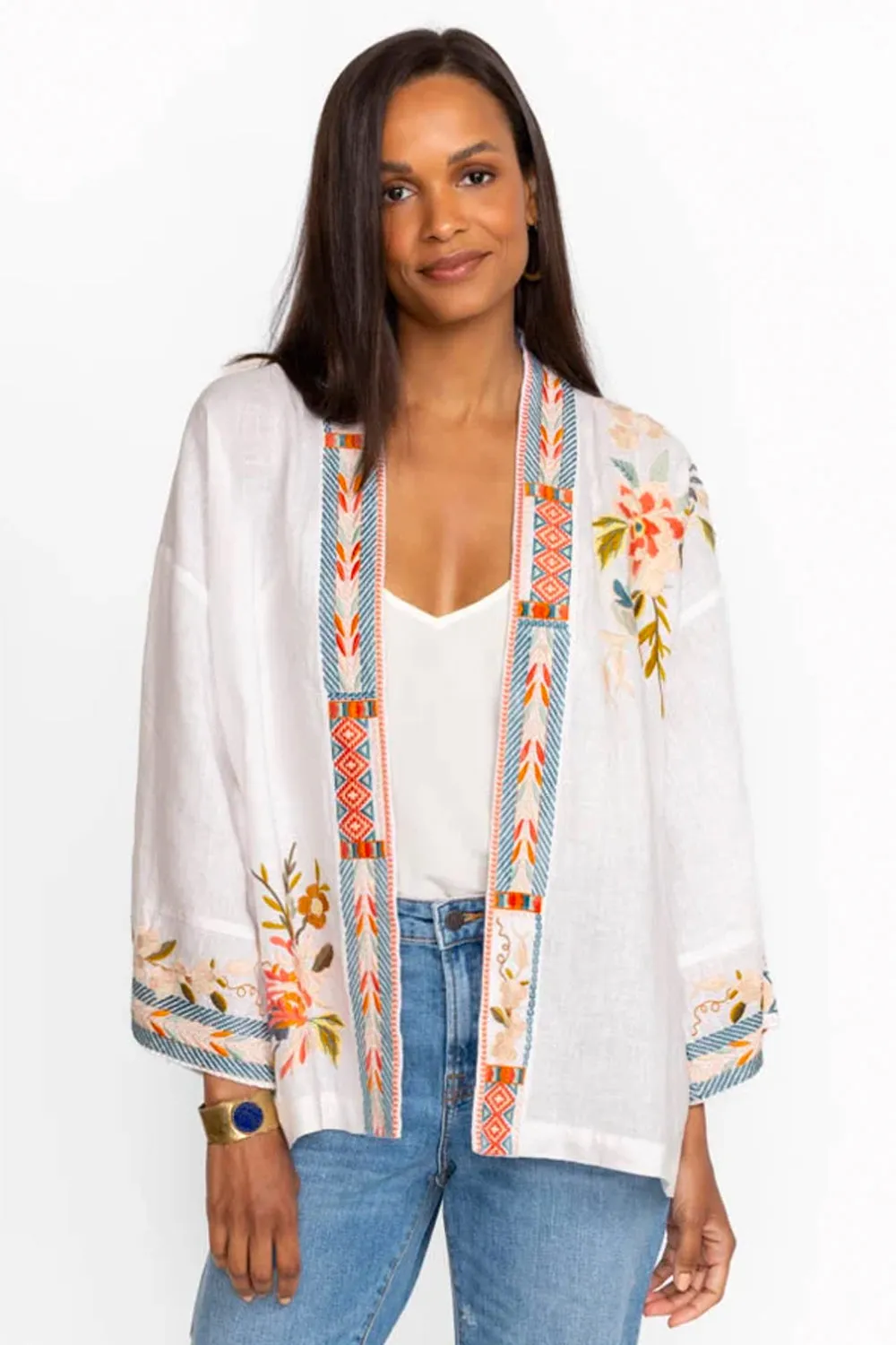 Johnny Was Ceretti Linen Cropped Kimono j48123-4