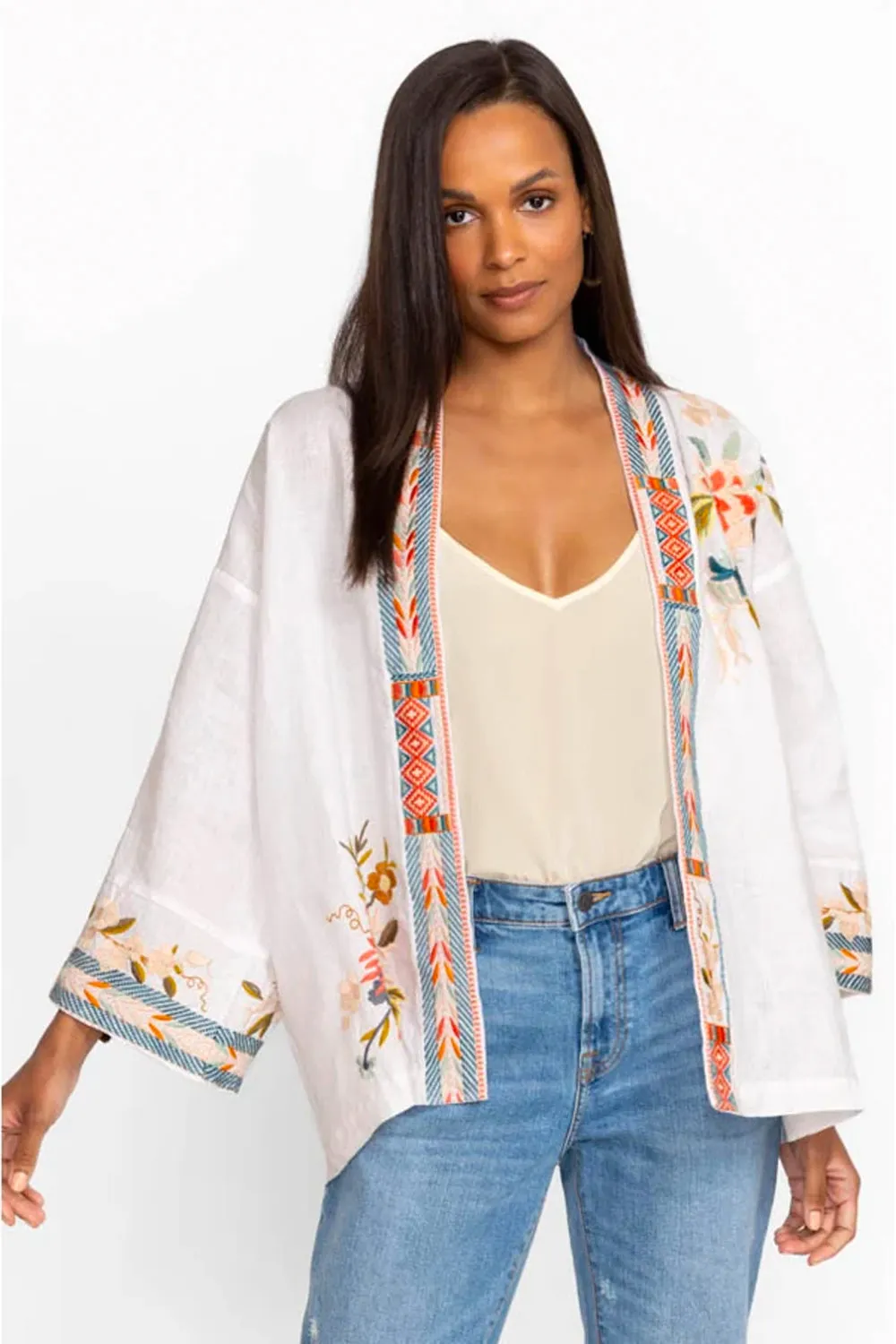 Johnny Was Ceretti Linen Cropped Kimono j48123-4