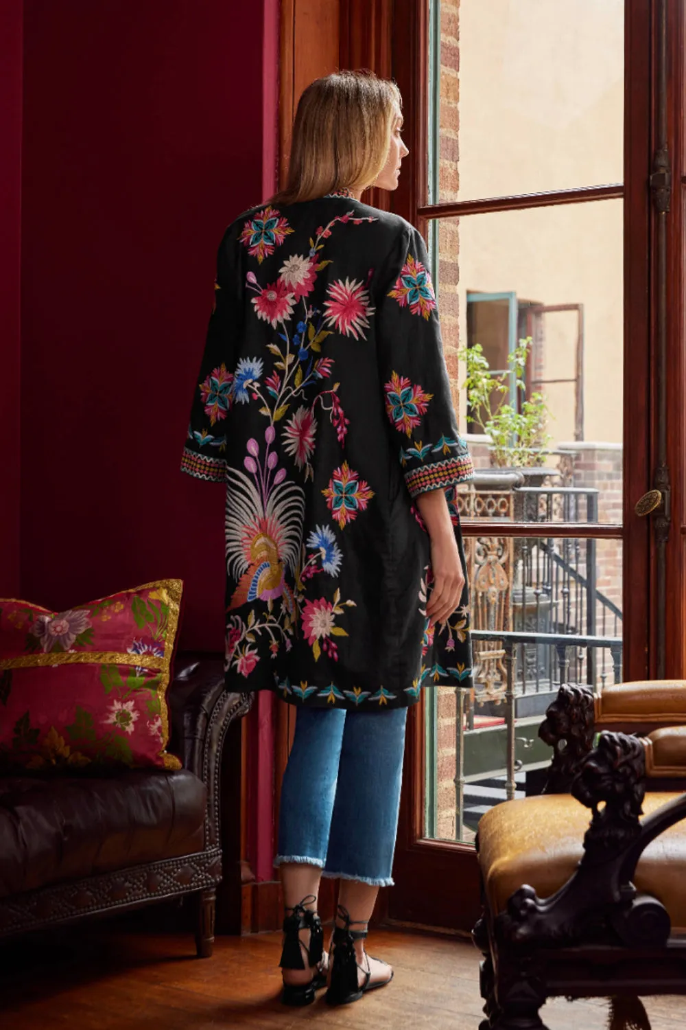 Johnny Was Julie Linen Kimono Coat J49723-E