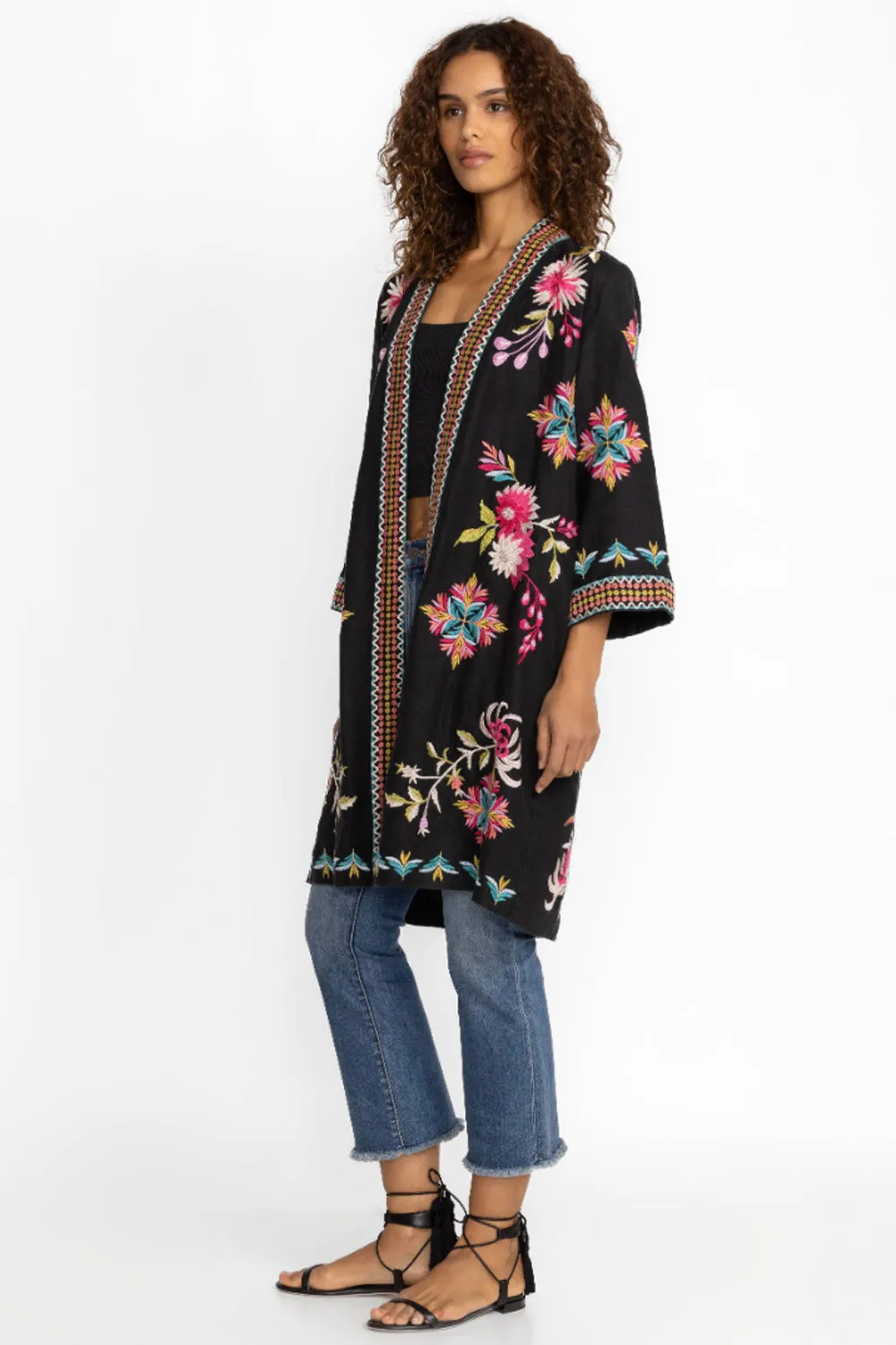 Johnny Was Julie Linen Kimono Coat J49723-E