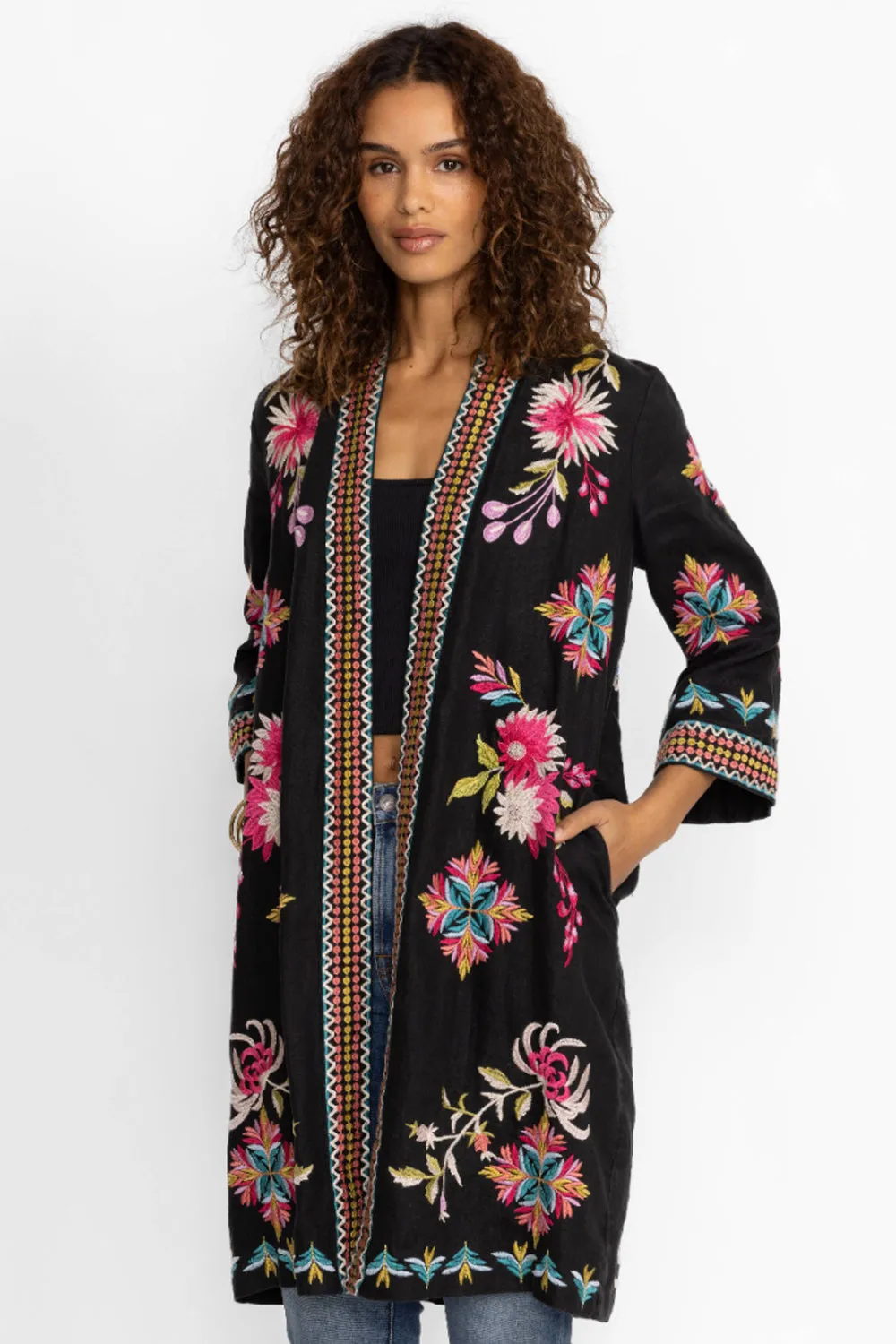 Johnny Was Julie Linen Kimono Coat J49723-E