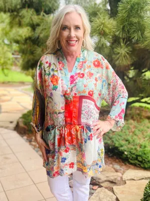 Johnny Was Multi Floral Otti Tia Kimono