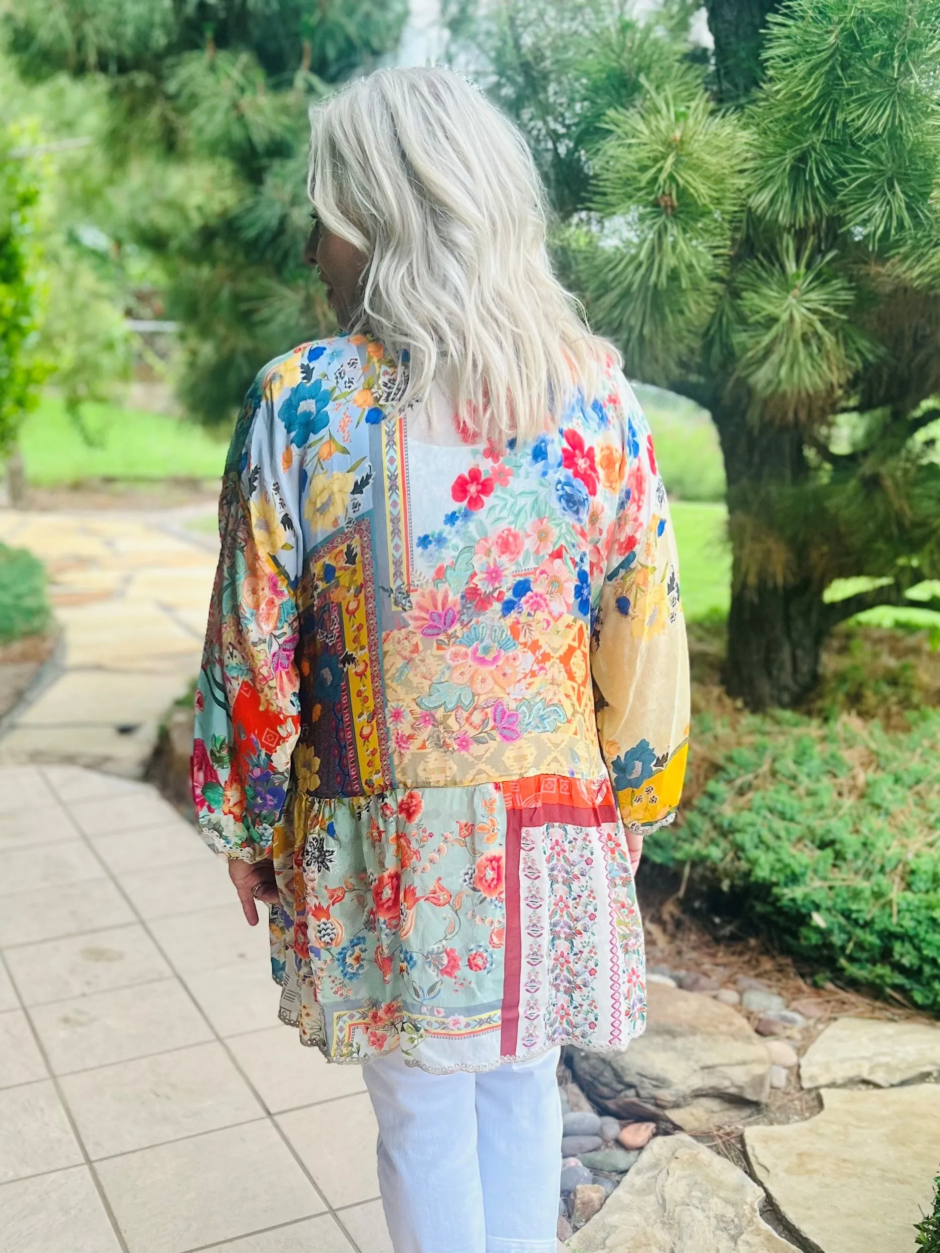 Johnny Was Multi Floral Otti Tia Kimono
