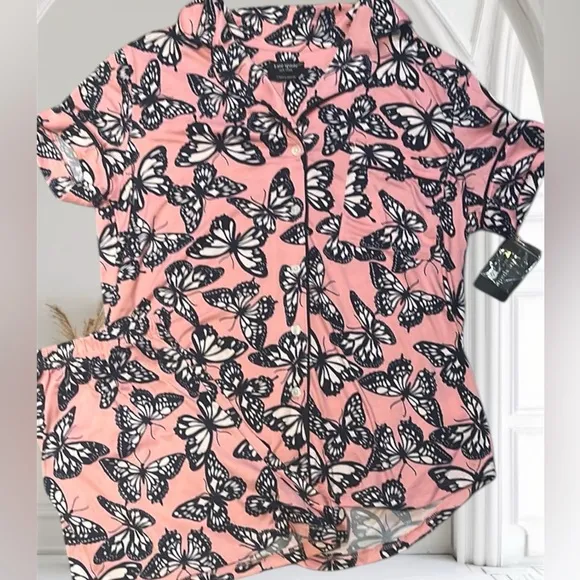 Kate Spade New York Pink Butterfly Print Pajama Set!