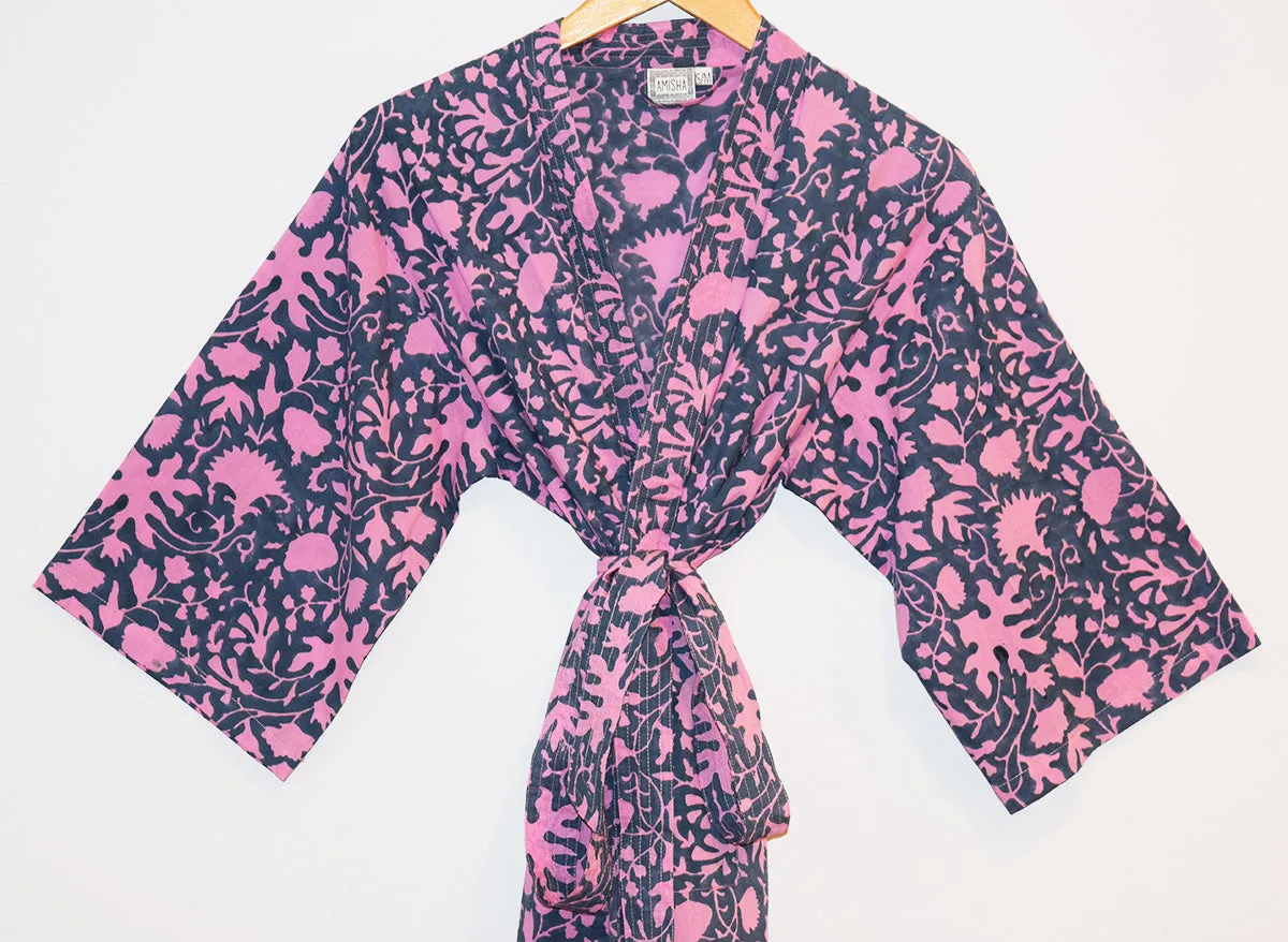 Kerala Long Robe | Shadow Floral Midnight