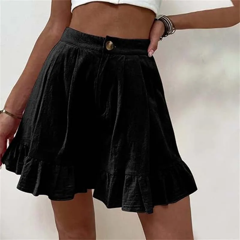 Kersha | Flowy Ruffle Hem Shorts