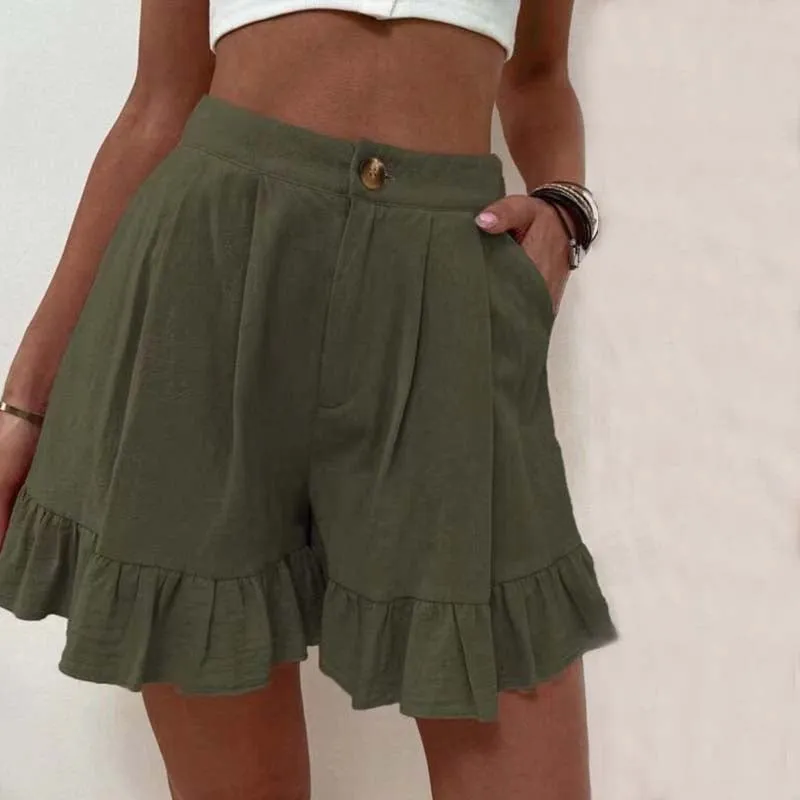 Kersha | Flowy Ruffle Hem Shorts