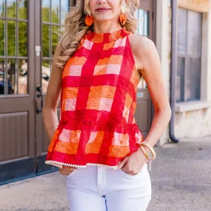 Key West Gingham Plaid Halter Top-FINAL SALE