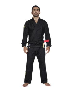 Kimono de Jiujitsu Golden Kids Light Negro/Amarillo- 100% Algodón