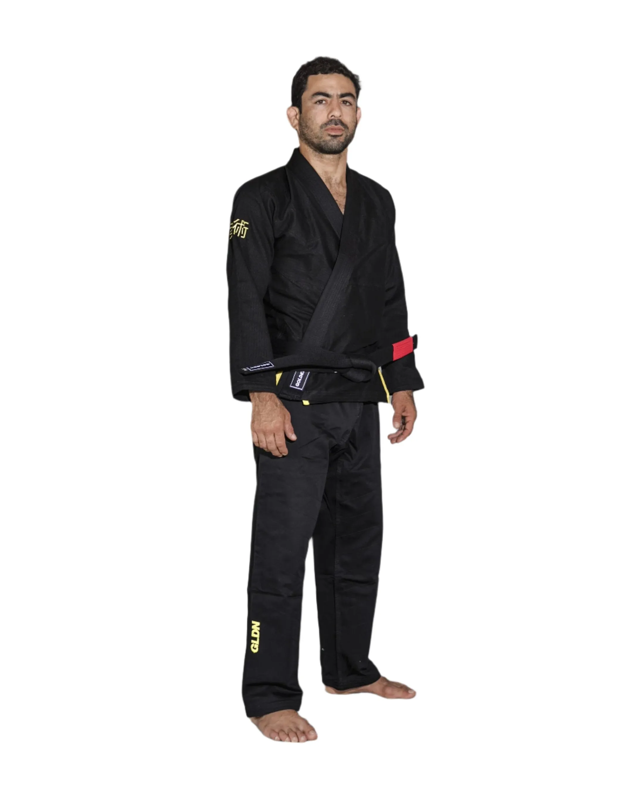 Kimono de Jiujitsu Golden Kids Light Negro/Amarillo- 100% Algodón