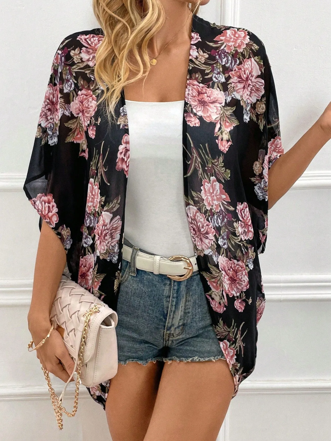 Kimono Floral Clásico para Mujer