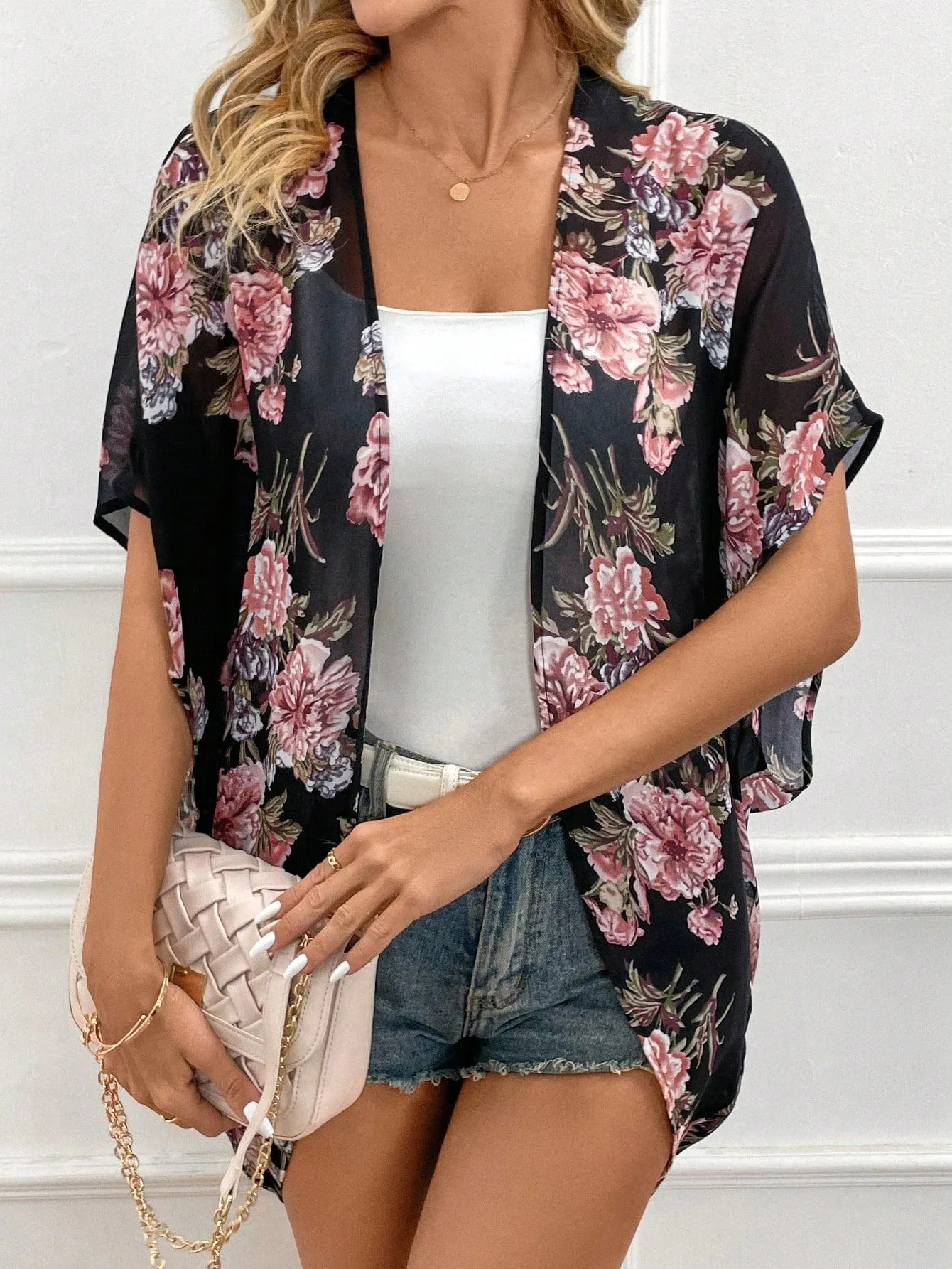 Kimono Floral Clásico para Mujer