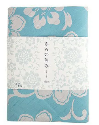 Kimono tsutsumi - Hana Karakusa Light Blue  花唐草 セイジ (Japanese Wrapping Cloth)  145 x 145 cm