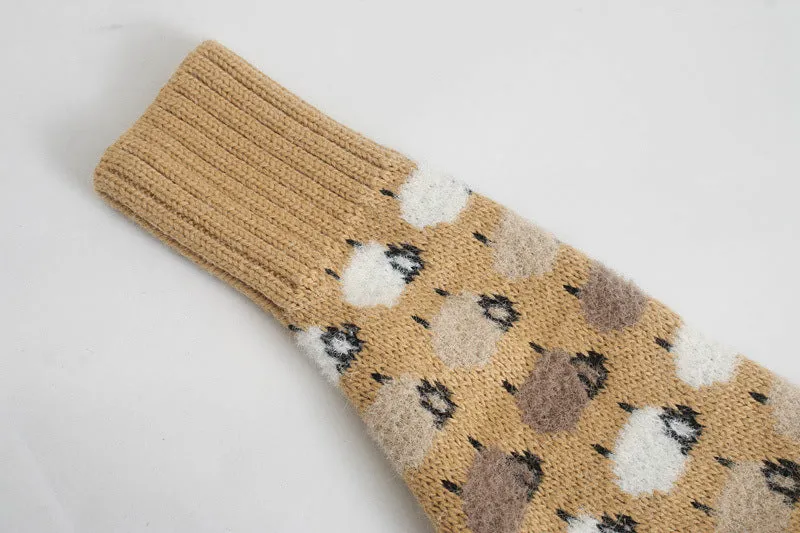 Knit Single-breasted High-collared Floral Sweater