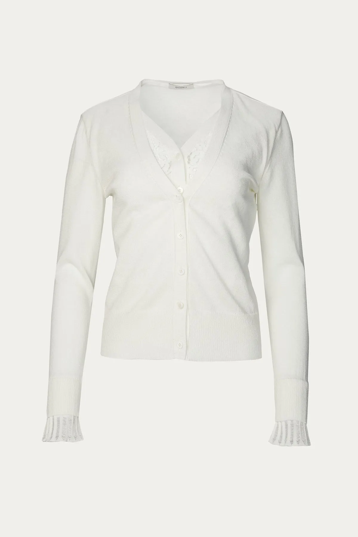 LACE PANELED CARDIGAN