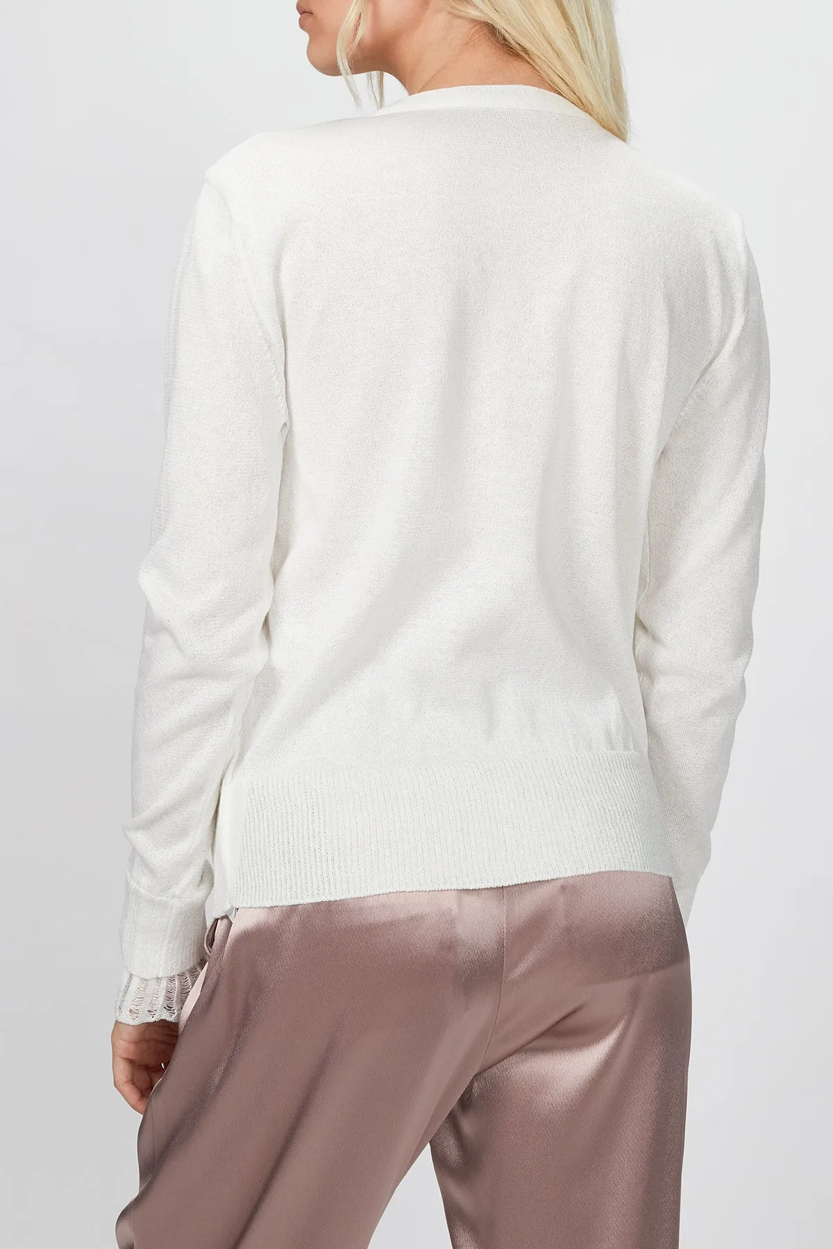 LACE PANELED CARDIGAN