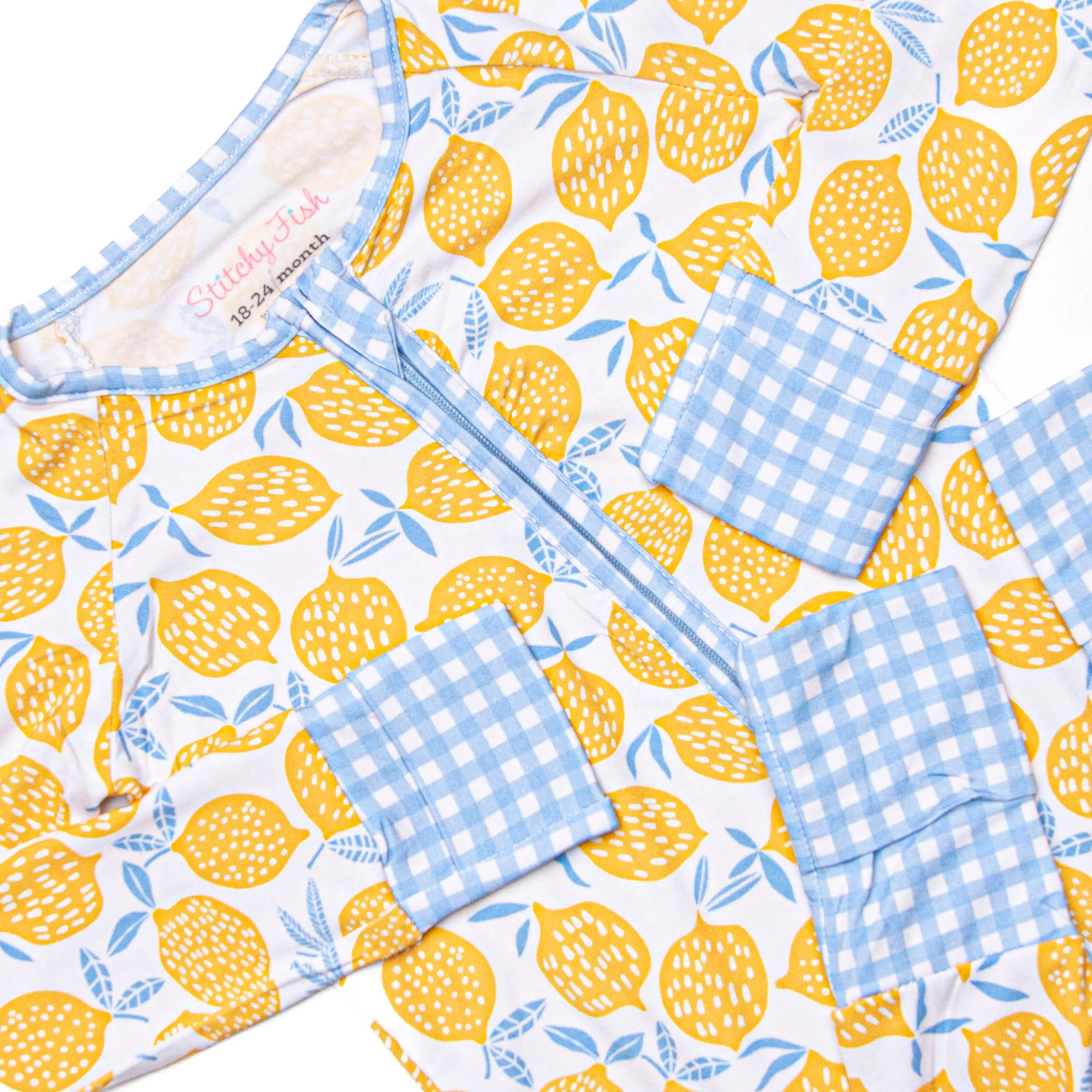 Lakeside Lemonade Bamboo Zippy Pajama, Yellow
