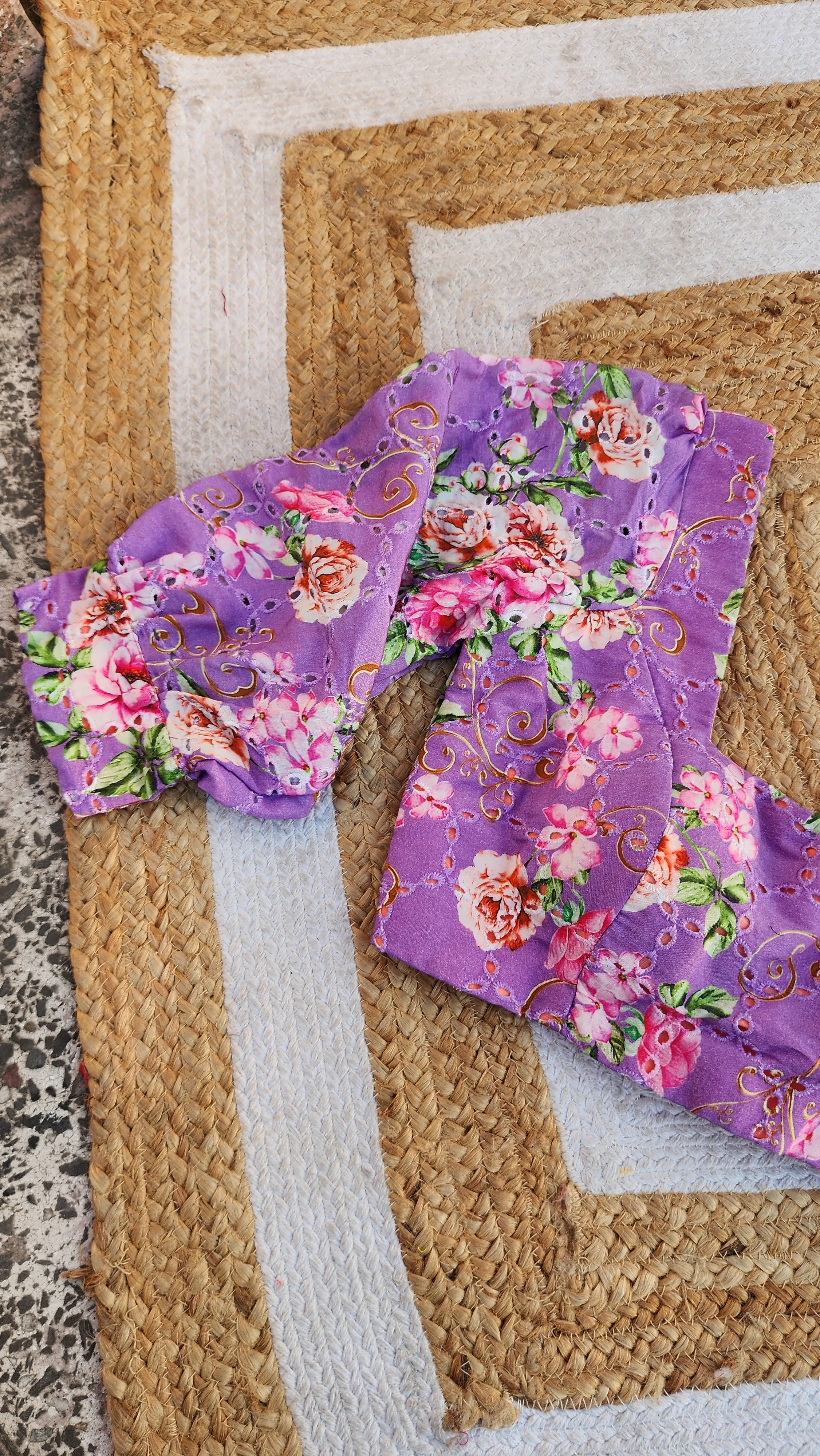 Lavender Modal Cutwork  Blouse