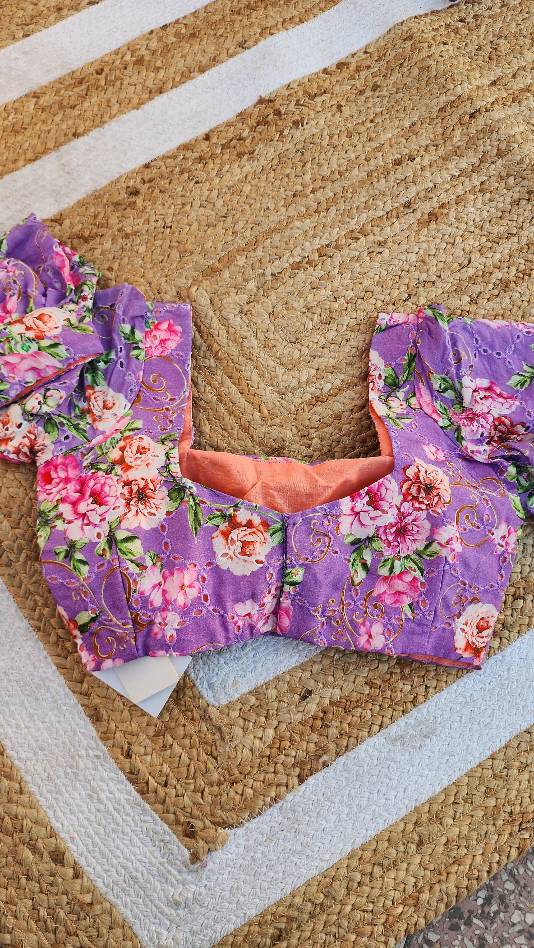 Lavender Modal Cutwork  Blouse