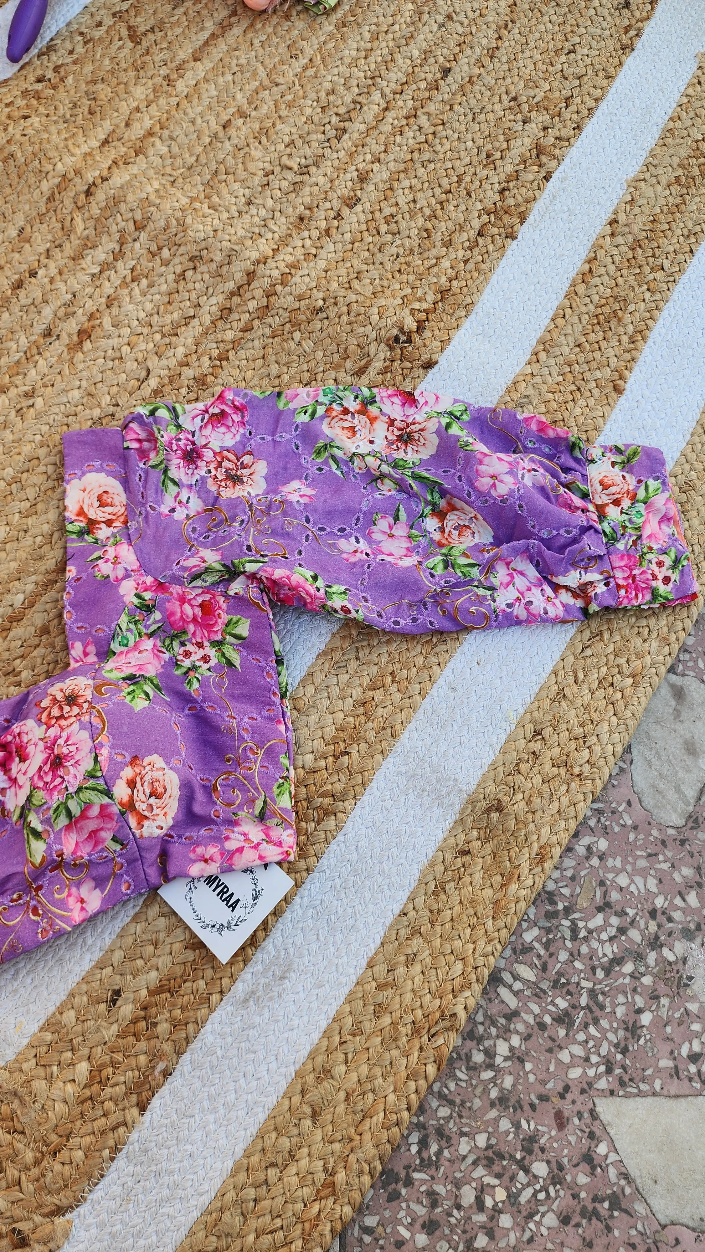 Lavender Modal Cutwork  Blouse