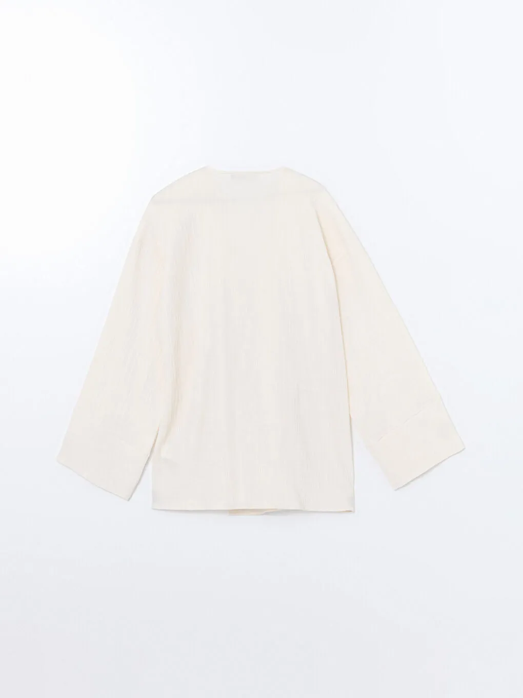 LCW Vision Khaki Double Breasted Textured Women Kimono