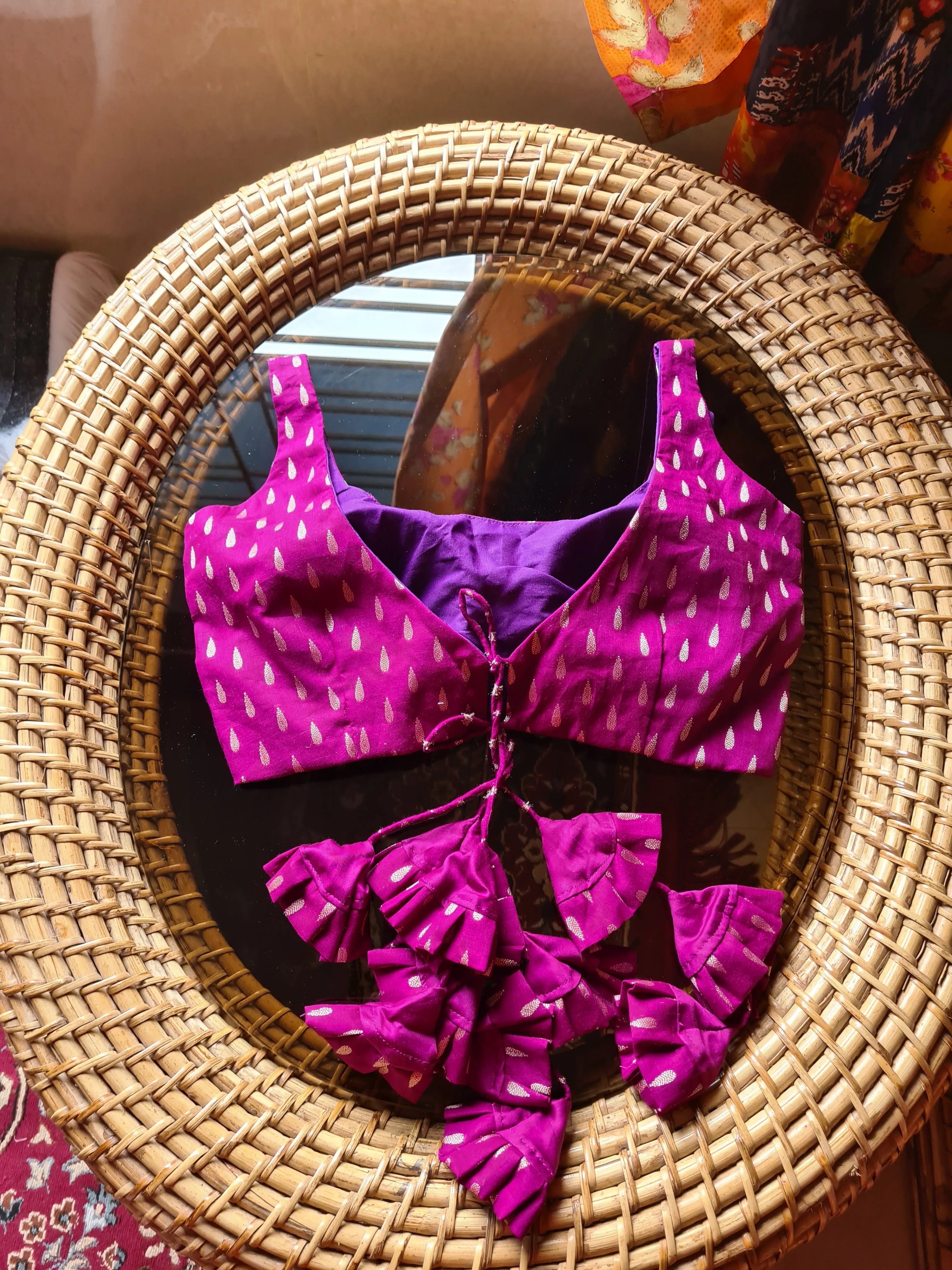 Lehriya Blouse- Purple