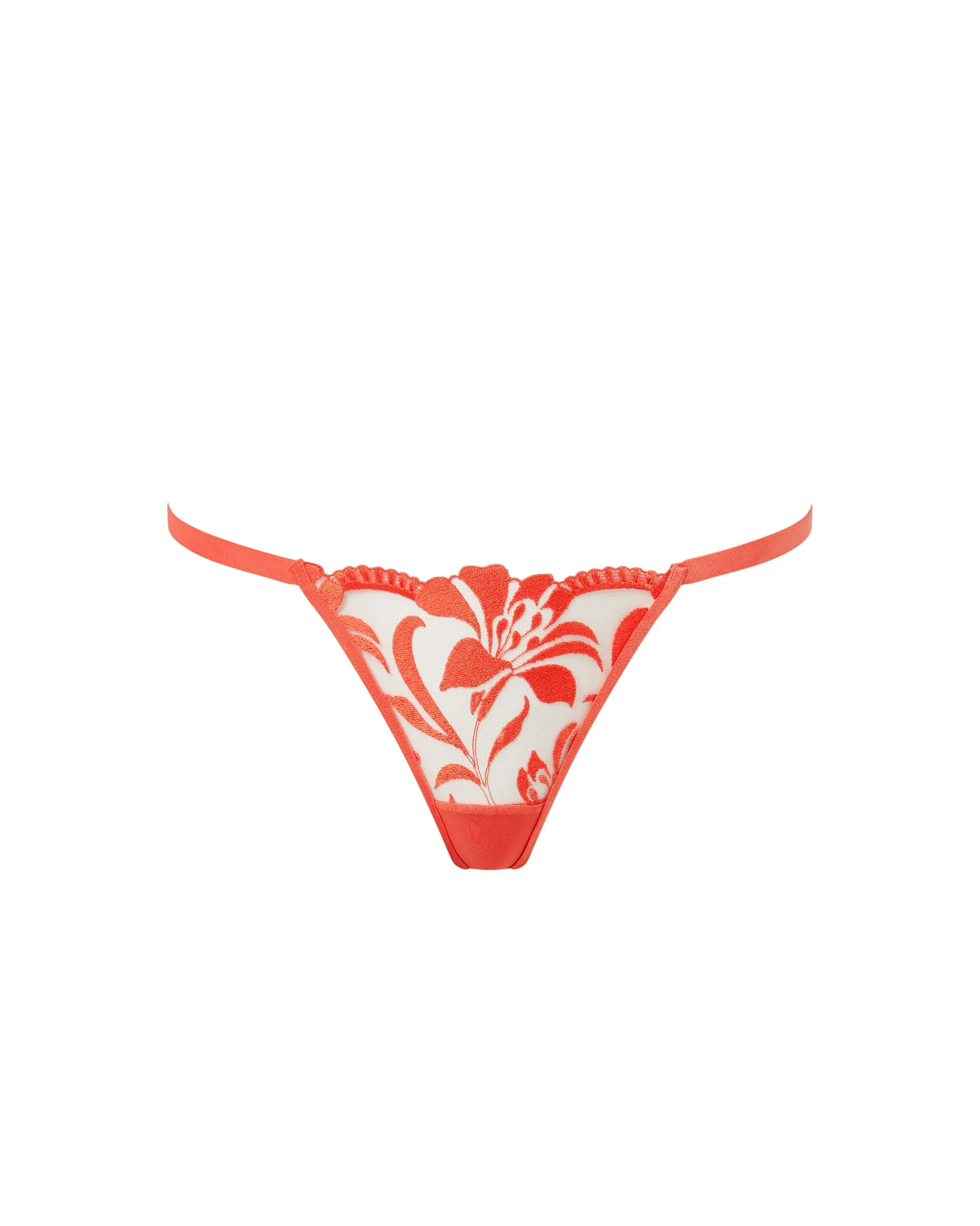 Leonora Thong Hot Coral/Sheer