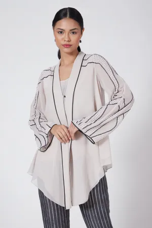Light Taupe Embroidered Top