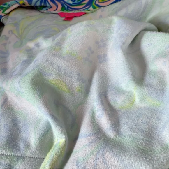 Lilly Pulitzer Elaine Robe Velour Short Robe Plush Velour Floral S/M