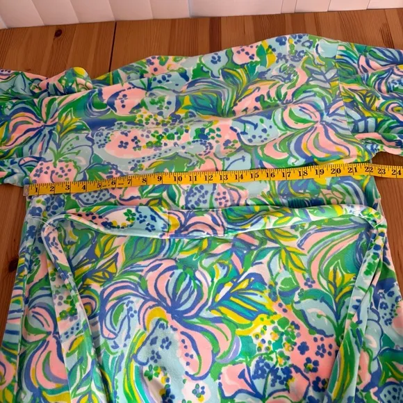 Lilly Pulitzer Elaine Robe Velour Short Robe Plush Velour Floral S/M