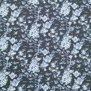 Linen Cotton, Porcelain Toile, Navy