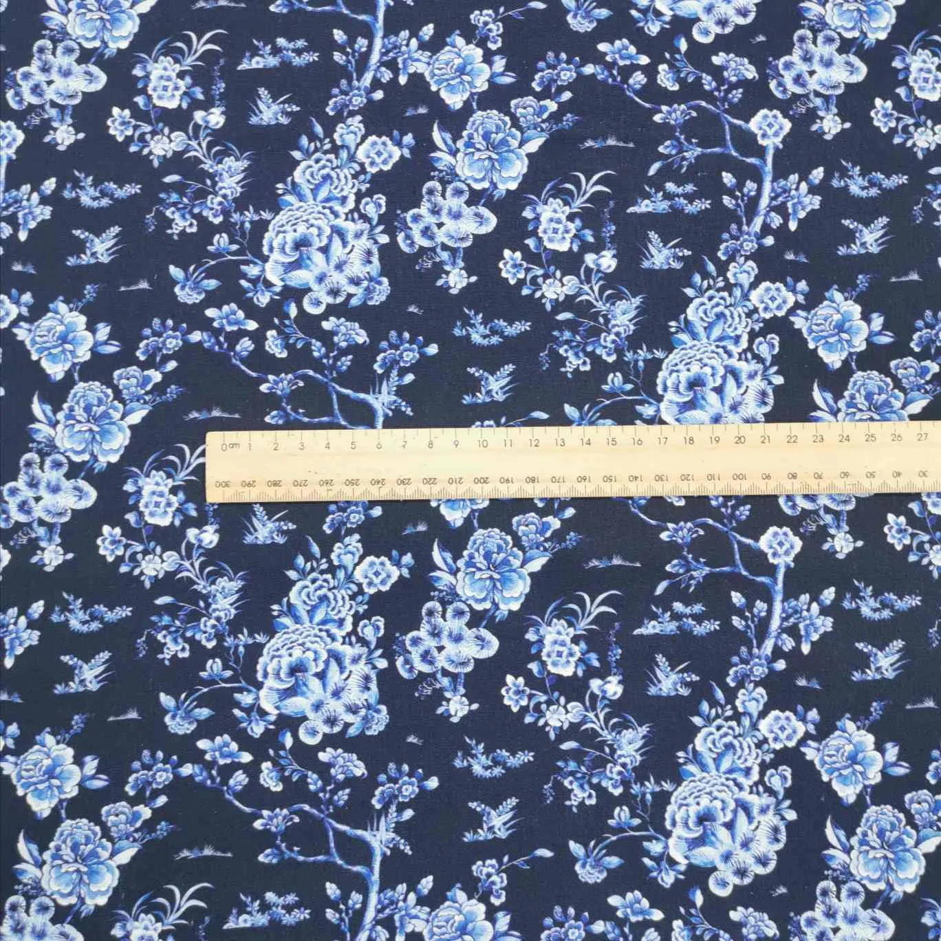 Linen Cotton, Porcelain Toile, Navy
