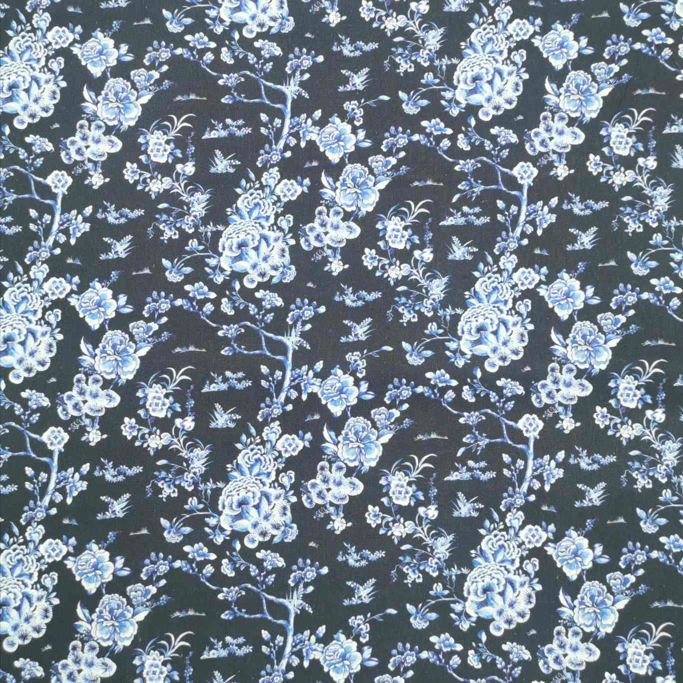 Linen Cotton, Porcelain Toile, Navy