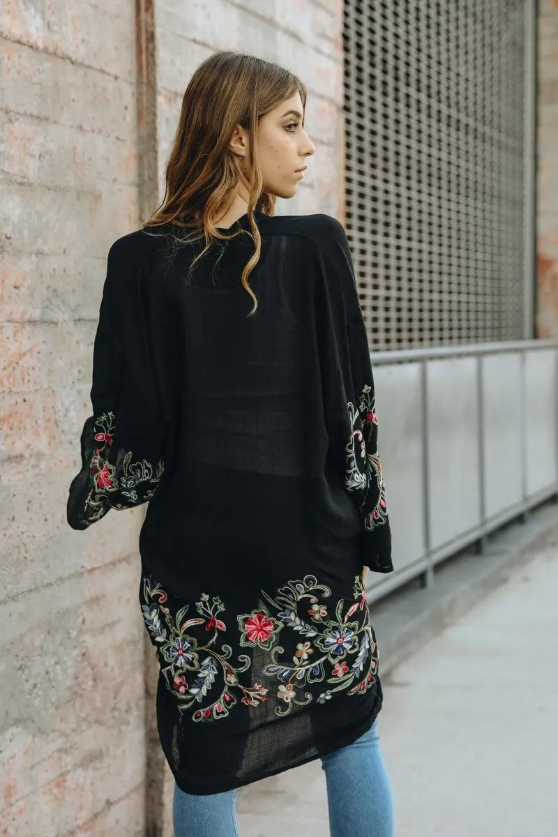 Long Floral Kimono Cardigan - 7 colors