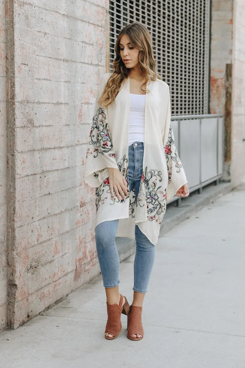 Long Floral Kimono Cardigan - 7 colors