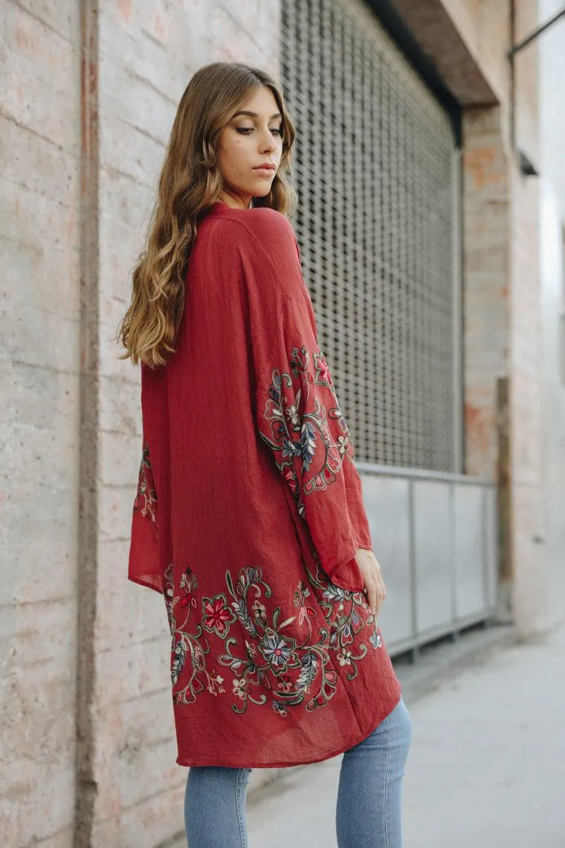 Long Floral Kimono Cardigan - 7 colors