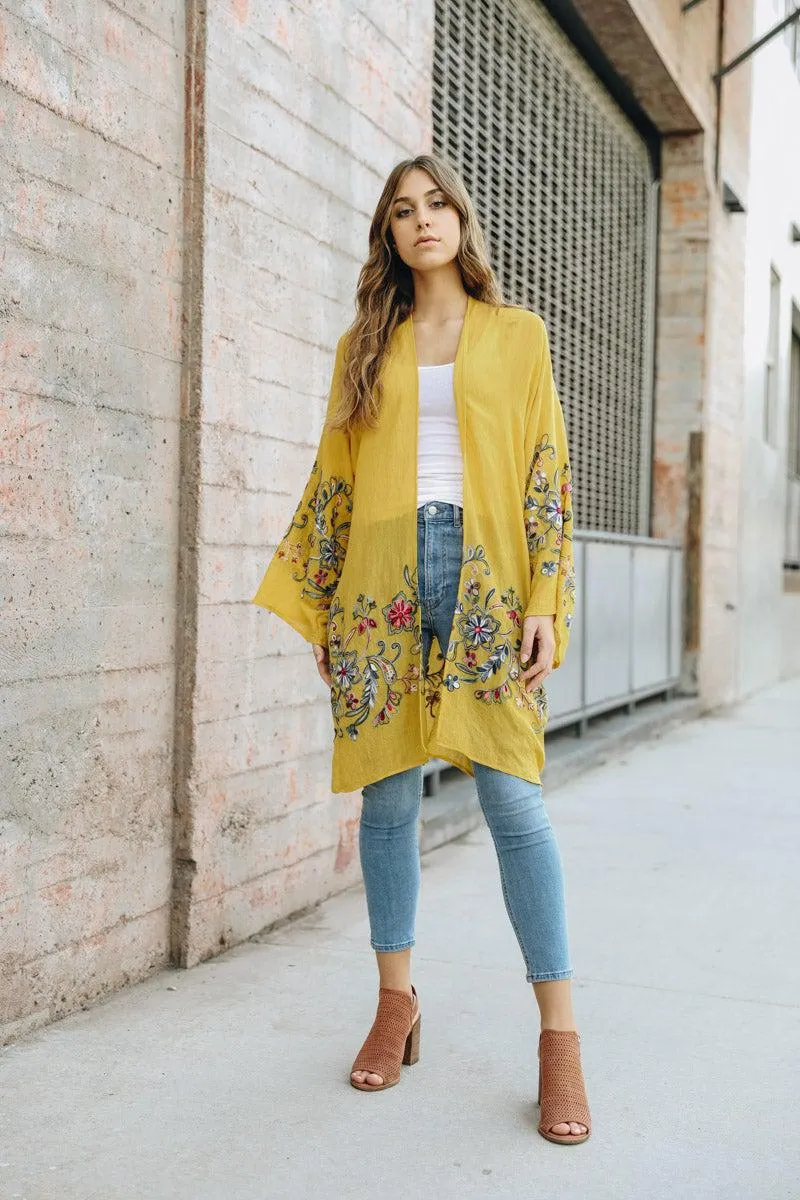 Long Floral Kimono Cardigan - 7 colors