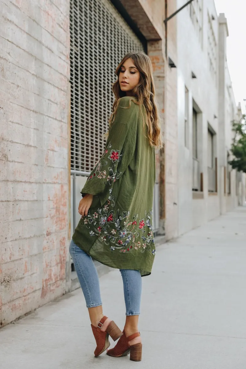 Long Floral Kimono Cardigan - 7 colors